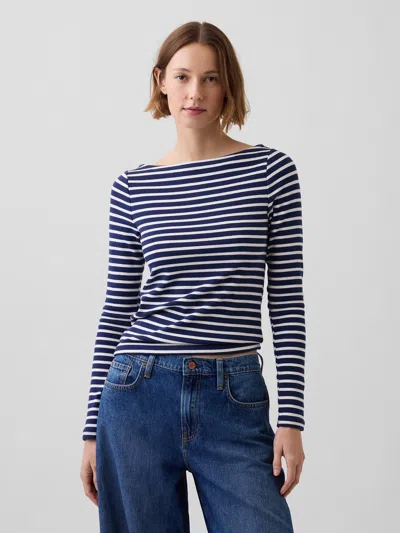 Gap Modern Boatneck T-shirt In Blue
