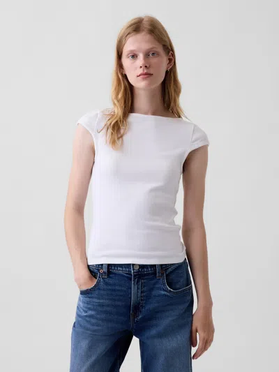 Gap Modern Boatneck T-shirt In Fresh White