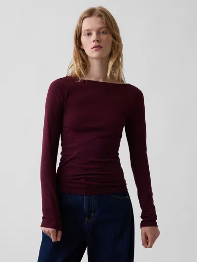 Gap Modern Boatneck T-shirt In Red