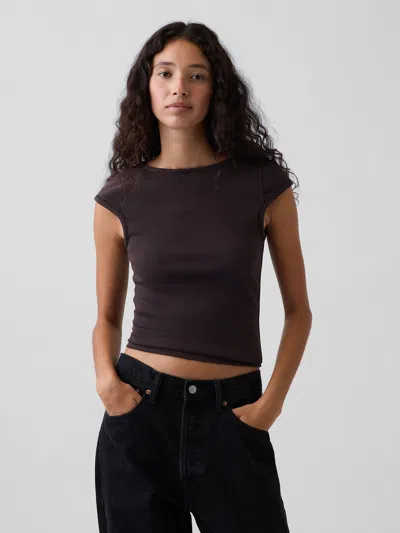 Gap Modern Boatneck T-shirt In Terra Brown
