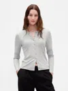 Gap Modern Crewneck Cardigan In Gray