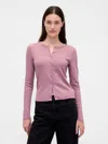Gap Modern Crewneck Cardigan In Purple