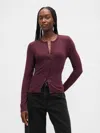 Gap Modern Crewneck Cardigan In Red