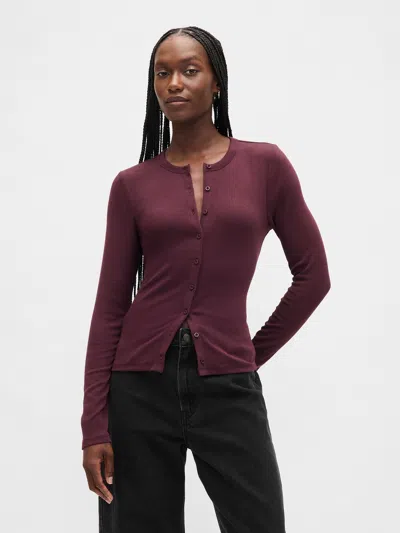 Gap Modern Crewneck Cardigan In Red