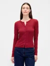 Gap Modern Crewneck Cardigan In Red