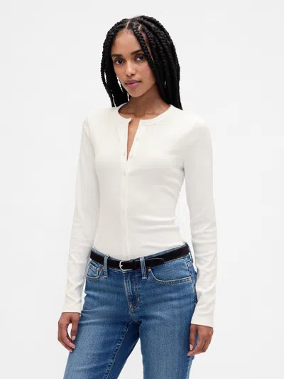 Gap Modern Crewneck Cardigan In White