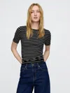 Gap Modern Crewneck T-shirt In Black And White Stripe