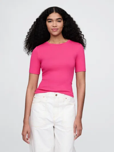 Gap Modern Crewneck T-shirt In Standout Pink