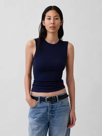 Gap Modern Crewneck Tank Top In Blue