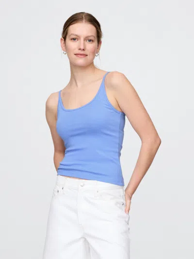Gap Modern Cropped Cami In Shirting Blue