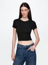 Gap Modern Cropped T-shirt In Black