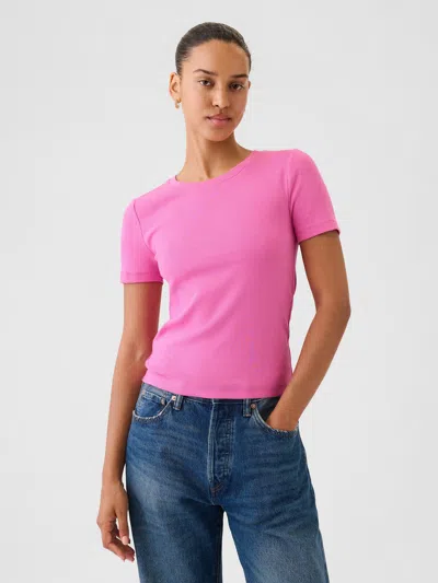 Gap Modern Cropped T-shirt In Indie Pink