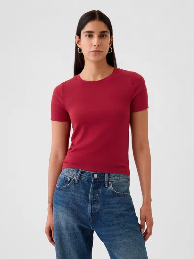 Gap Modern Cropped T-shirt In Sled Red