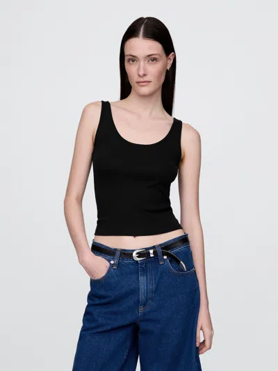 Gap Modern Cropped Tank Top In Black