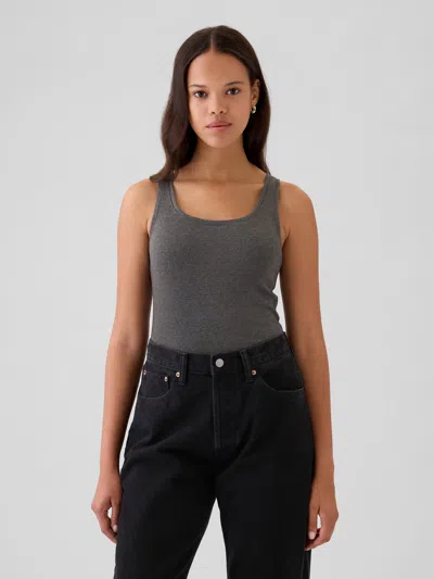 Gap Modern Cropped Tank Top In Charcoal Grey