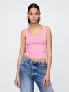 Gap Modern Cropped Tank Top In French Pink