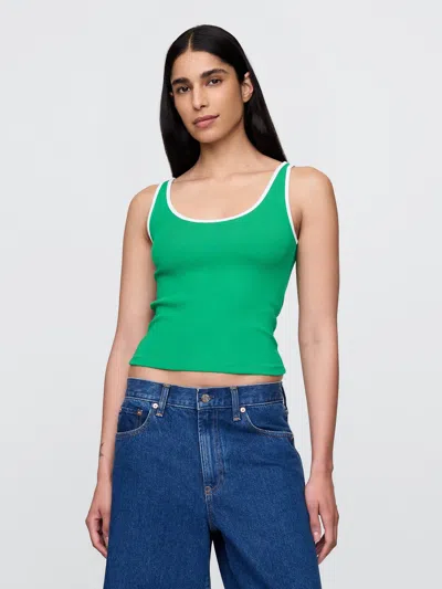 Gap Modern Cropped Tank Top In Gallant Green
