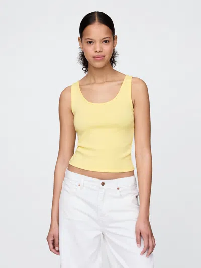 Gap Modern Cropped Tank Top In Pale Banana Yellow
