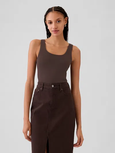 Gap Modern Cropped Tank Top In Terra Brown