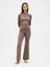 Gap Modern Foldover Pj Leggings In Brown
