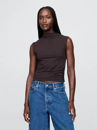 Gap Modern Funnel-neck Ruched Cropped Tank Top