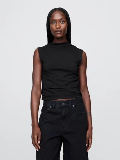 Gap Modern Funnel-neck Ruched Cropped Tank Top