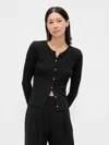 Gap Modern Jewel Button Cardigan In Black