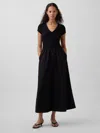 Gap Modern Mixed Media Maxi Dress In Black