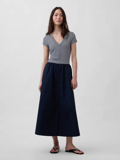 Gap Modern Mixed Media Maxi Dress In Multi