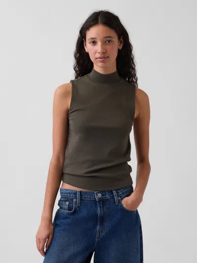 Gap Modern Mockneck Tank Top In Bamboo Green
