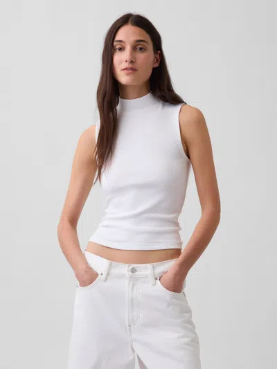 Gap Modern Mockneck Tank Top In Fresh White