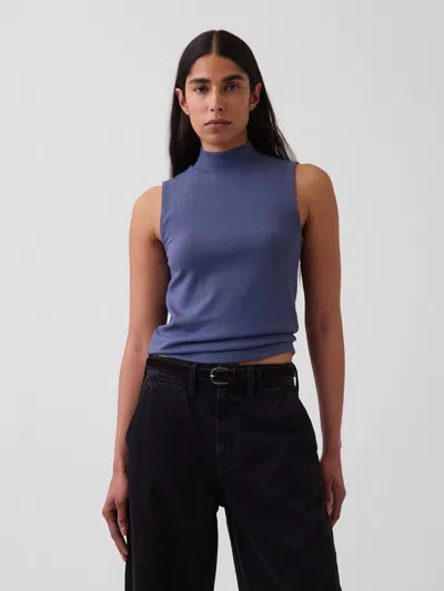 Gap Modern Mockneck Tank Top In Sargassus Blue