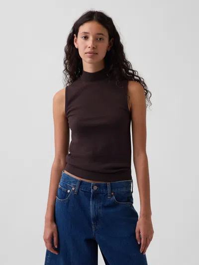 Gap Modern Mockneck Tank Top In Terra Brown