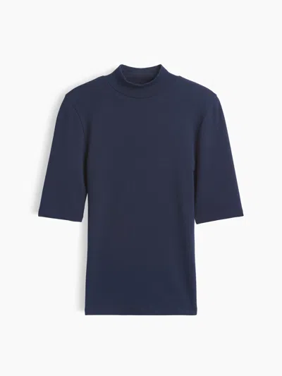 Gap Modern Mockneck T-shirt In Navy Blue Uniform