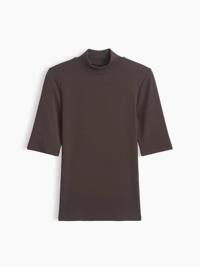 Gap Modern Mockneck T-shirt In Terra Brown