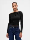 Gap Modern Off-shoulder Top In Black