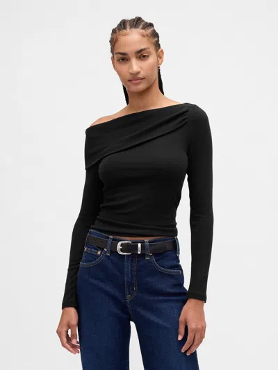 Gap Modern Off-shoulder Top In Black