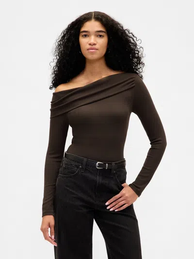 Gap Modern Off-shoulder Top In Brown
