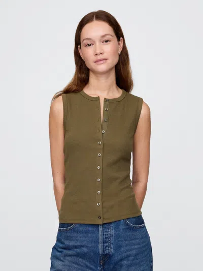 Gap Modern Rib Cardigan Vest In Multi