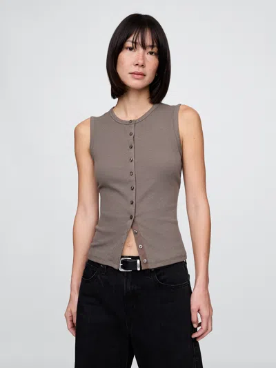 Gap Modern Rib Cardigan Vest In Multi