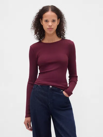 Gap Modern Rib Crop T-shirt In Red