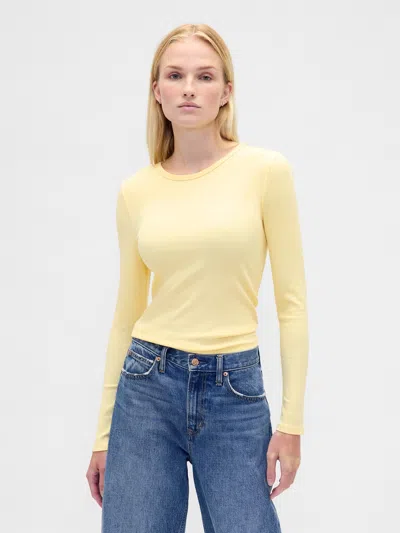 Gap Modern Rib Crop T-shirt In Yellow