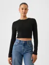 Gap Modern Rib Cropped T-shirt In Black