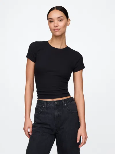 Gap Modern Rib Cropped T-shirt In Black