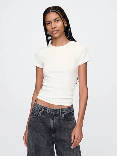 Gap Modern Rib Cropped T-shirt In Off White