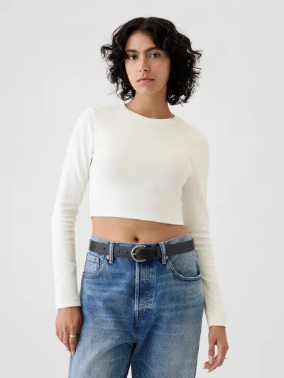 Gap Modern Rib Cropped T-shirt In Off White