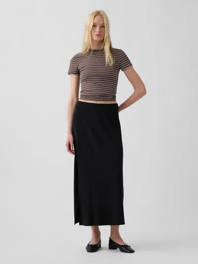 Gap Modern Rib Easy Maxi Skirt In Black