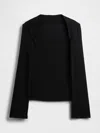 Gap Modern Rib Envelope-neck Top In Black