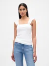 Gap Modern Rib Flutter Tank Top In White
