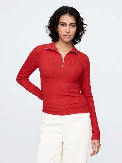 Gap Modern Rib Half-zip Pullover In Modern Red